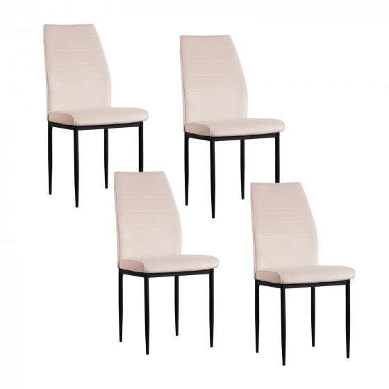 Esszimmerstuhl Madison Samt Creme 4er-Set 