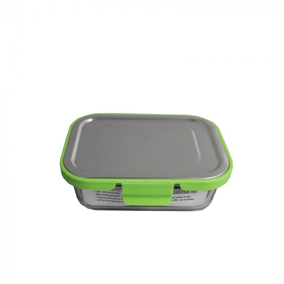 Frischhaltedose Grün 620 ml Glas mit Kunststoffdeckel 