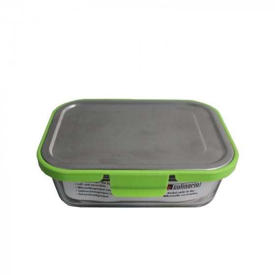 Frischhaltedose Grün 1 Liter Glas mit Kunststoffdeckel 