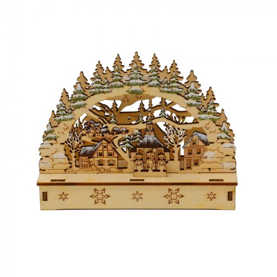 Lichterbogen LED Dorf im Tannenwald 