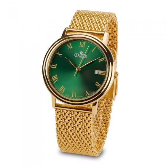 Vergoldete Herrenuhr „Green Baron II”