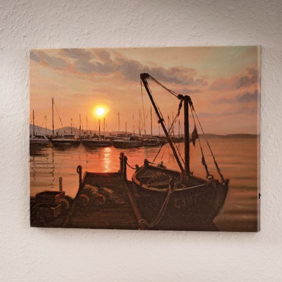 LED-Wandbild "Hafen Idylle"