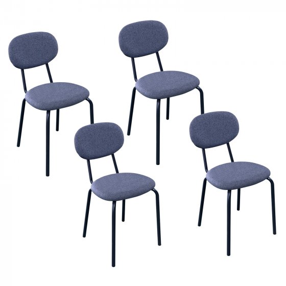 Stuhl Anella Dunkelgrau 4er-Set 