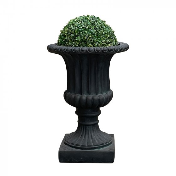 Pflanzkübel mit Buchsbaumkugel Athene Dunkelgrau 