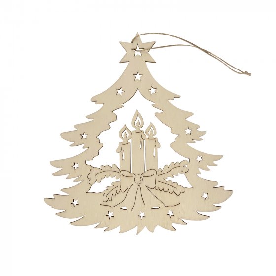 Fensterbild Holz Adventskerze 