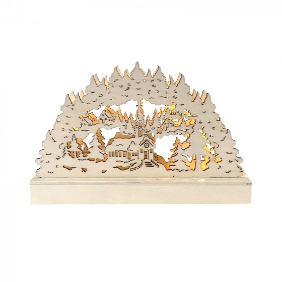 Leuchtbogen Verschneite Kirche 