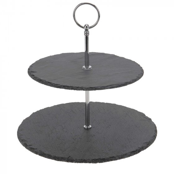 Etagere 2-stöckig Schiefer 