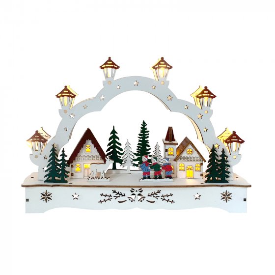 Leuchtbogen in modernem Weiß Kinder mit Reh 