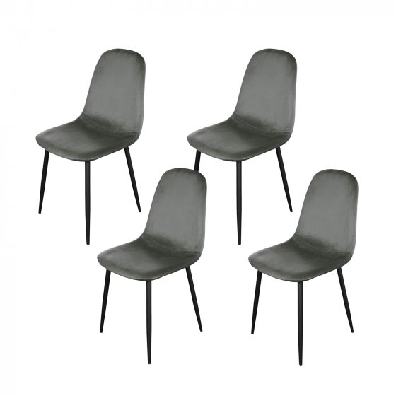 Stuhl Savannah Velvet 4er-Set Grau