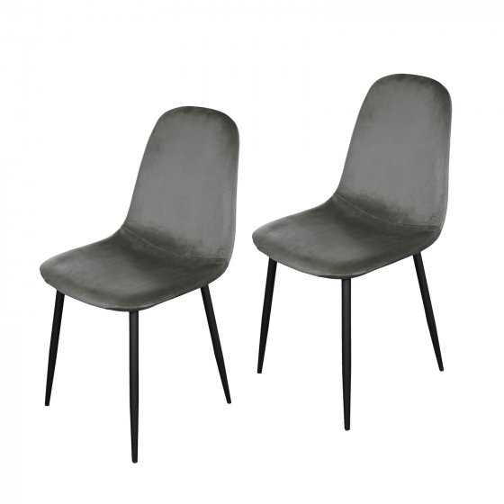 Stuhl Savannah Velvet 2er-Set Grau
