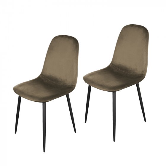 Stuhl Savannah Velvet 2er-Set Braun