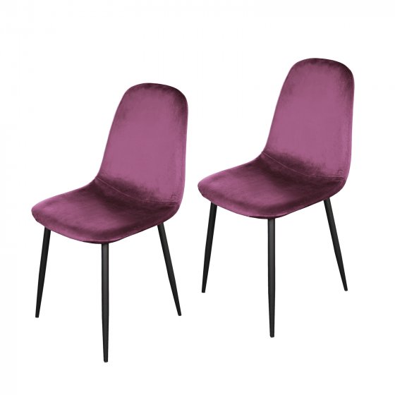 Stuhl Savannah Velvet 2er-Set Pink