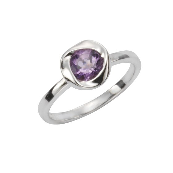 Ring 925/- Sterling Silber glanz Amethyst lila 