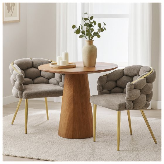 Stuhl Alsen Gold Braun 