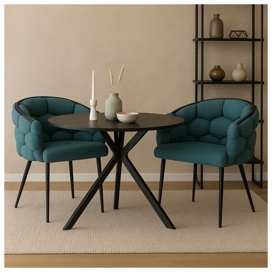 Stuhl Alsen Schwarz Petrol 