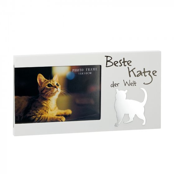 Bilderrahmen 15 x 10 mit Spruch "Beste Katze der Welt" 