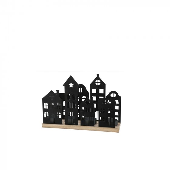 Kerzenhalter Schwarz Adventsdorf 