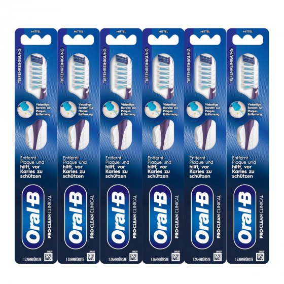 Oral B Pro Clean Prothesenbürste Clinical Cross Action 6er Pack 