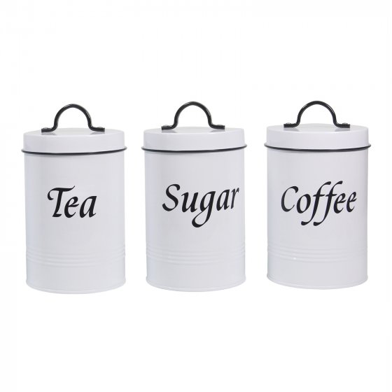 Vorratsdosen 3er-Set Landhaus Weiß 
