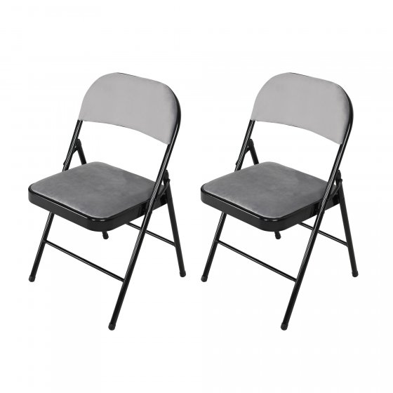 Klappstuhl Wedigo Velvet Grau 2er-Set 