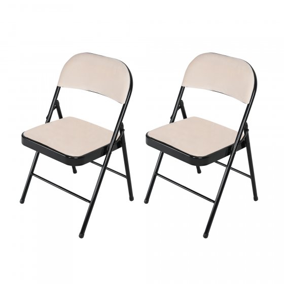 Klappstuhl Wedigo Velvet Beige 2er-Set 