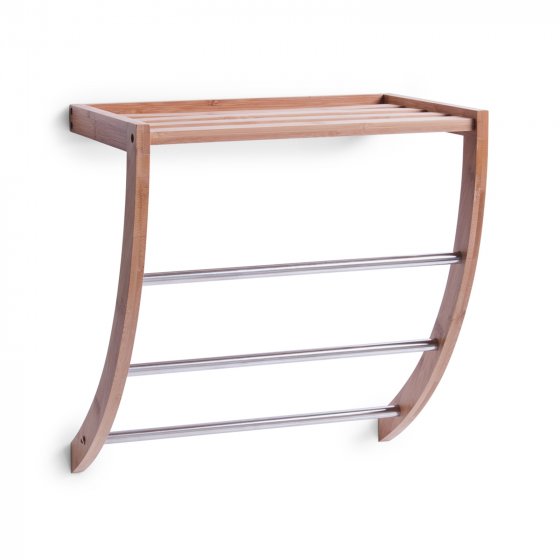 Handtuchregal Bambus/Metall 