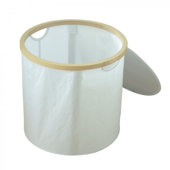 kleiner runder Wäschekorb Ilian Weiß 