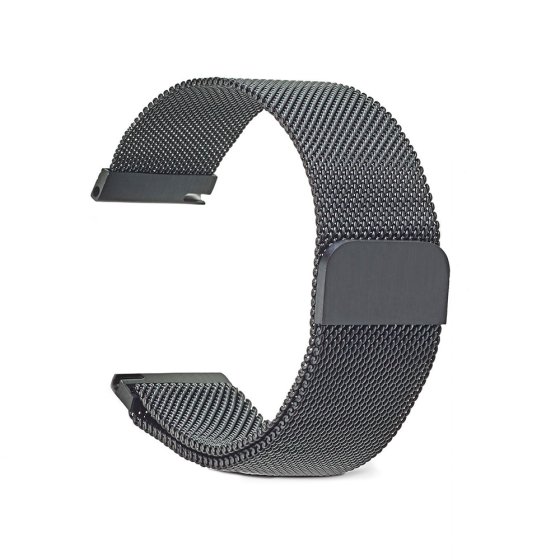 Milanaise-Armband mit Magnetverschluss 22 mm | Schwarz