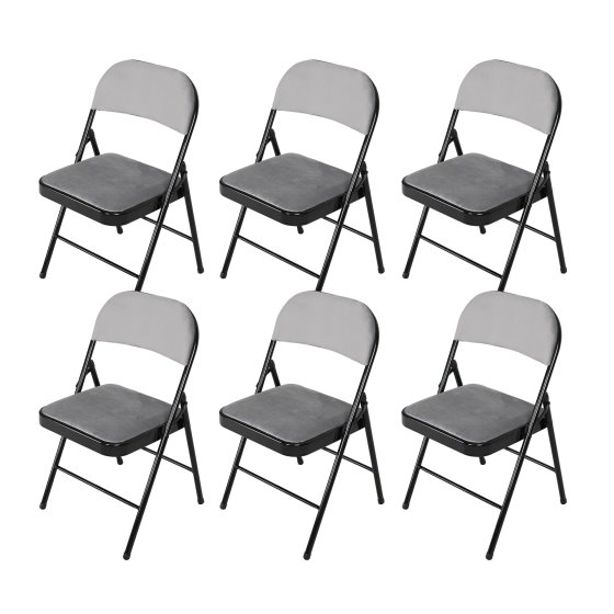 Klappstuhl Wedigo Velvet Grau 6er-Set 