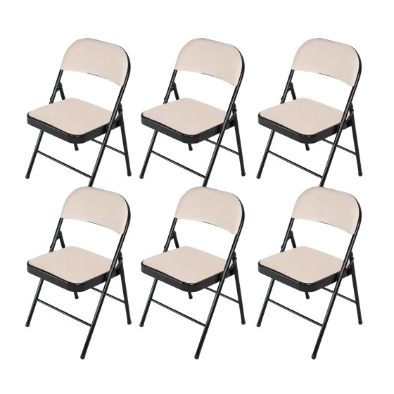 Klappstuhl Wedigo Velvet Beige 6er-Set 