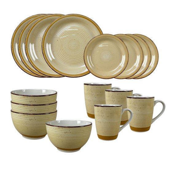 Geschirrset 16-teilig beige Antonia 