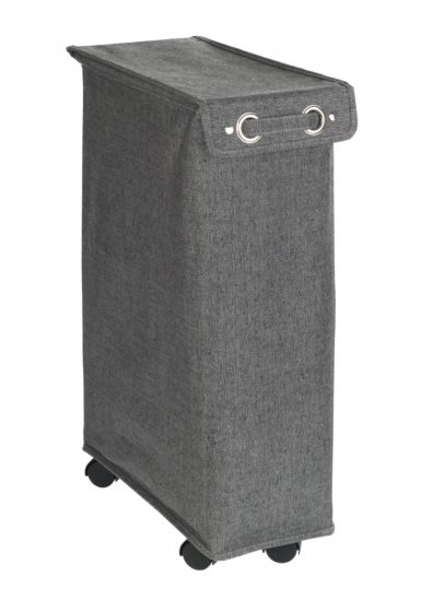 Wäschesammler Mod. Corno Prime Schwarz/Weiß, Wäschekorb, 43 l, mit Deckel 