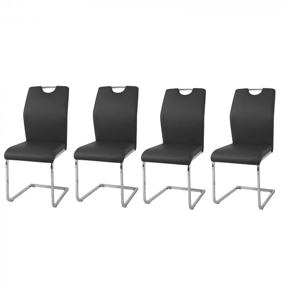 Schwingstuhl 4er-Set Nelly Schwarz 