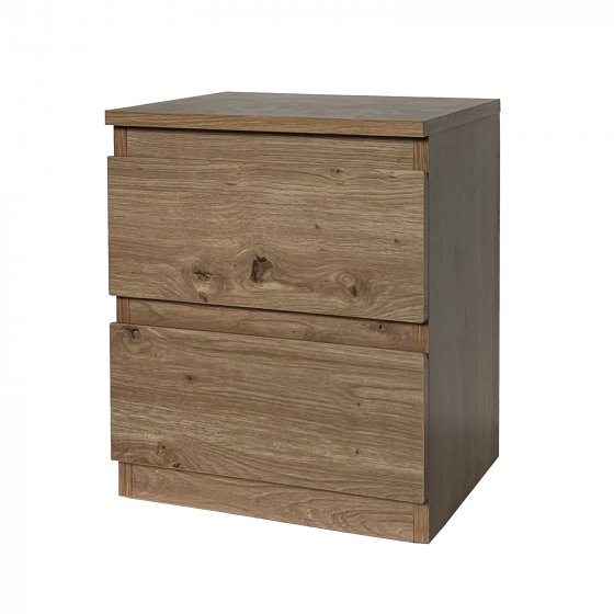 Nachtkommode 2 grifflose Schubladen Thekla Artisaneiche 