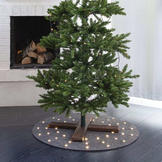 Weihnachtsbaumteppich mit LED-Sternen 