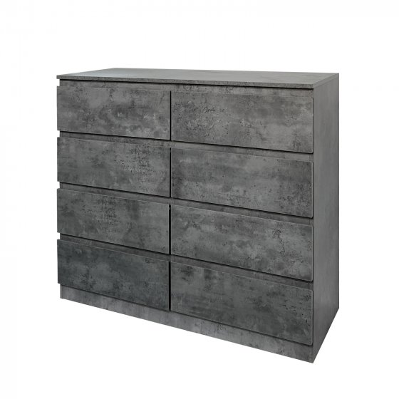 Kommode 8 grifflose Schubladen Thekla Beton 