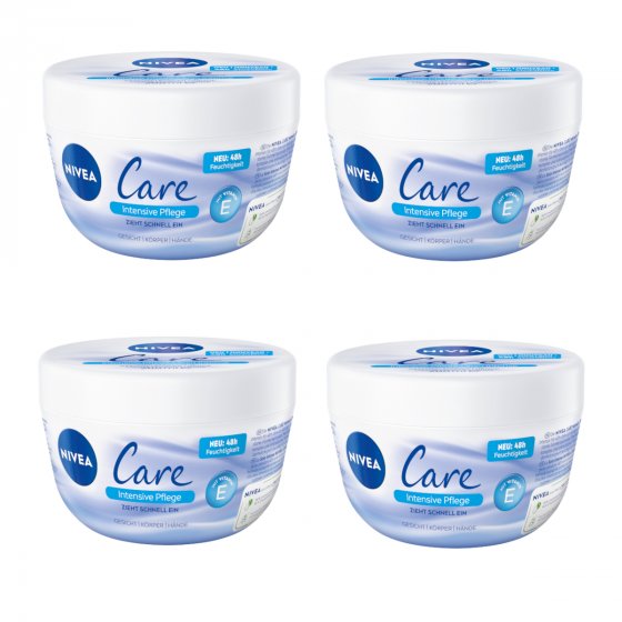 Nivea Creme Care Intensive Pflege Körper und Gesicht 200ml 4er Pack 
