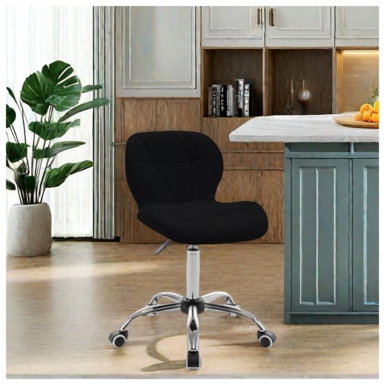 Drehstuhl Neville Kunstleder Schwarz 