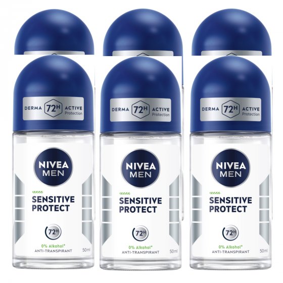 Nivea Men Sensitive Protect Anti Transpirant Roll On 50ml 6er Pack 