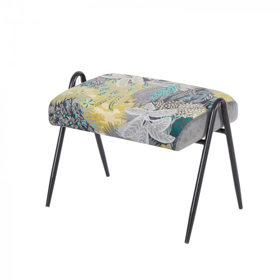 Polsterhocker B/H/T 55 x 42 x 39 cm Olean Dreamy Forest Grau