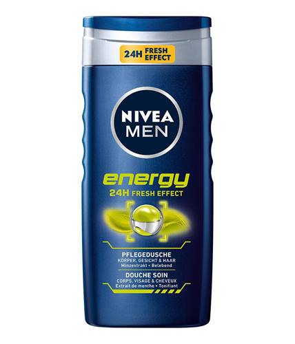Nivea Duschgel Energy Pflegedusche for men 24h Fresh Effect 250ml 4er Pack 