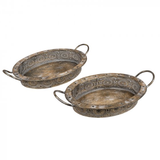 Tablett 2er Set Antikgold 