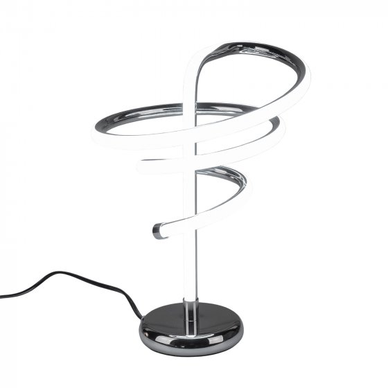 LED Tischlampe Spirale aus Metall Silber 