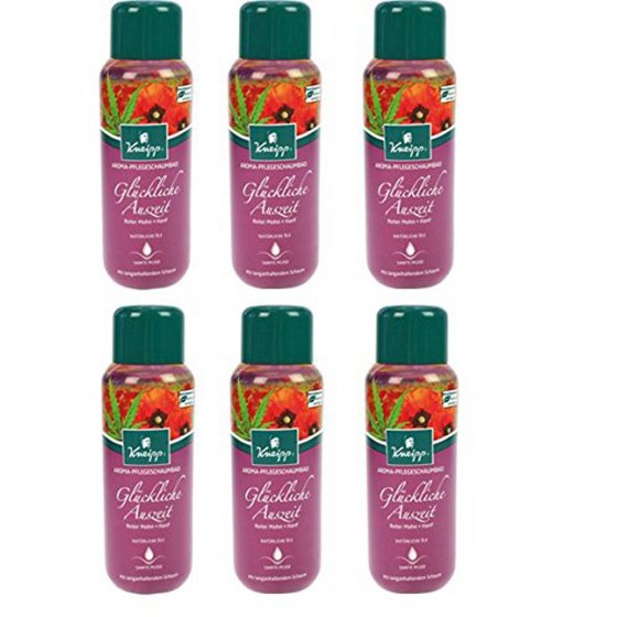 Kneipp Aroma-Pflegeschaumbad Glückliche Auszeit Roter Mohn + Hanf, 6er Pack 
