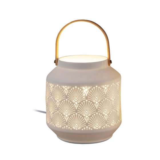 Tischlampe Ø 18 x 24 cm Keramik Weiß 