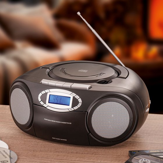 Tragbarer CD-Player mit Kassettendeck 