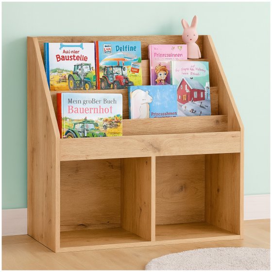 Kinderregal Aufbewahrungsregal mit 5 Fächern Bücherregal für Kinderzimmer Baumscheibe 