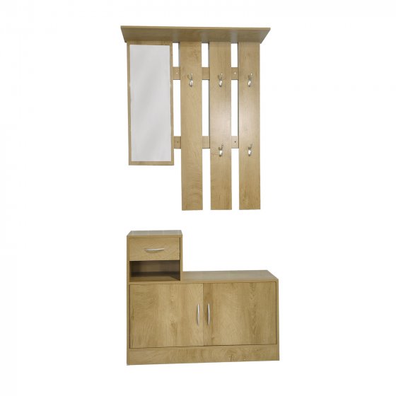 Garderobenpaneel mit Schuhschrank Thekla Baumscheibe 