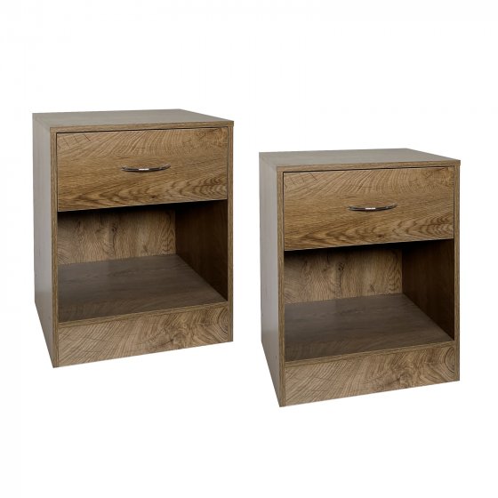 Nachtschrank 2er Set Thekla Eiche 