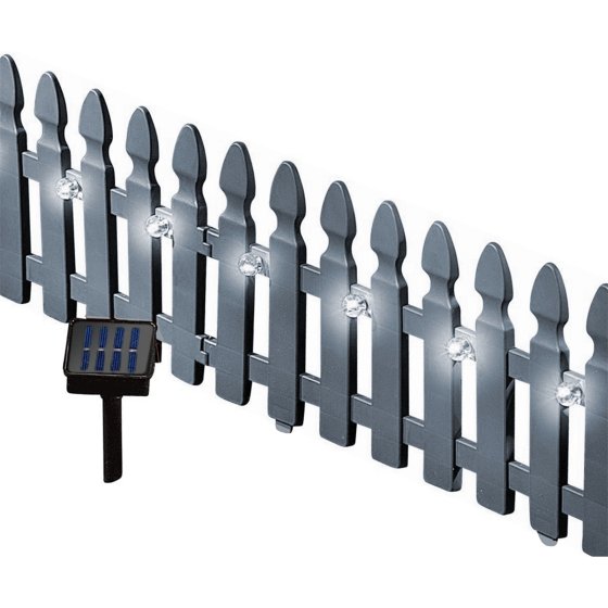 Zierzaun Nessa Solar Palisade 4-teilig Grau 